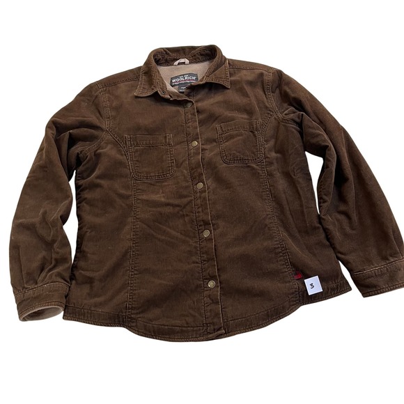 Woolrich Jackets & Blazers - Vintage Woolrich Jacket Womens Large Brown‎ Corduroy Button Up Sherpa Lined 90s